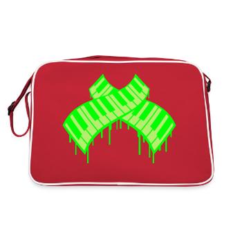Graffiti Drop Touches de piano DJ Instrument de musique - Sac Retro - rouge/blanc - Dos