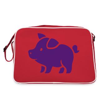 Piggy Pink Sow Boar - Retro Bag - red/white - Back