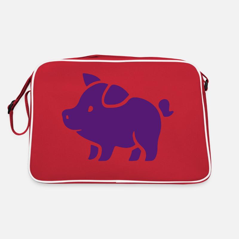 Schweinchen Pink Sau Eber Retro Tasche