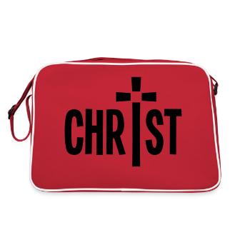 Christ Kreuz - Retro Tasche - Rot/Weiß - Hinten