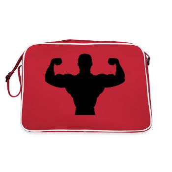 bodybuilder sport fitness muscle - Sac Retro - rouge/blanc - Dos
