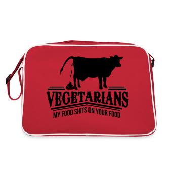 Vegetarians - my food shits on your food - Sac Retro - rouge/blanc - Dos