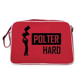 polter hard - Retro Tasche - Rot/Weiß - Hinten