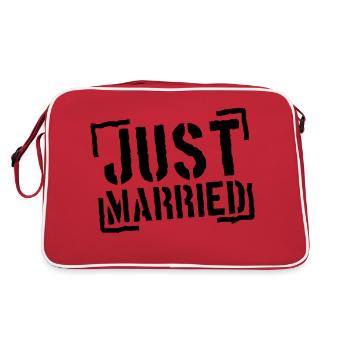 Just Married Stamp Design - Sac Retro - rouge/blanc - Dos