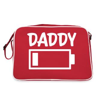 Daddy - Battery low - Retro Tasche - Rot/Weiß - Hinten