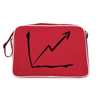 arrow profit chart upward high line - Retro Bag - red/white - Back