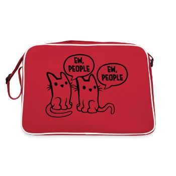 Pets Cats ew people - Retro Bag - red/white - Back