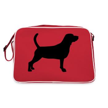 Beagle Silhouette 1 - Retro Bag - red/white - Back