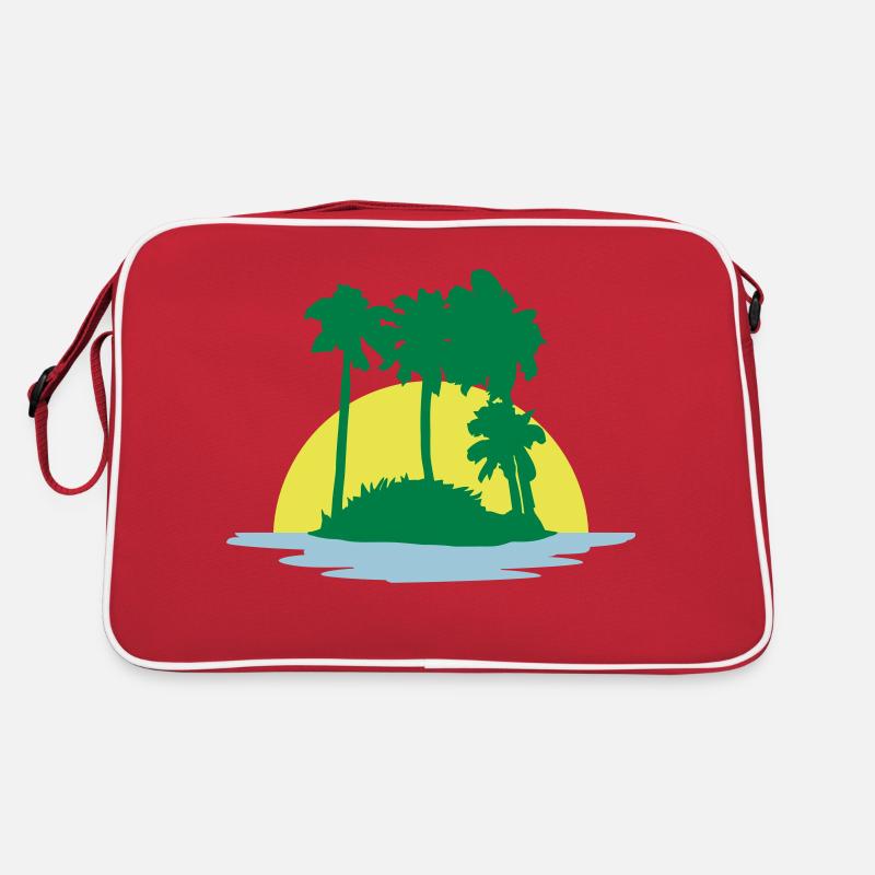 Palm Trees Island Beach Holiday Sun Sea Beautiful Evening Retro Bag