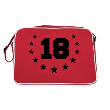 Number 18 Design - Retro Tasche - Rot/Weiß - Hinten