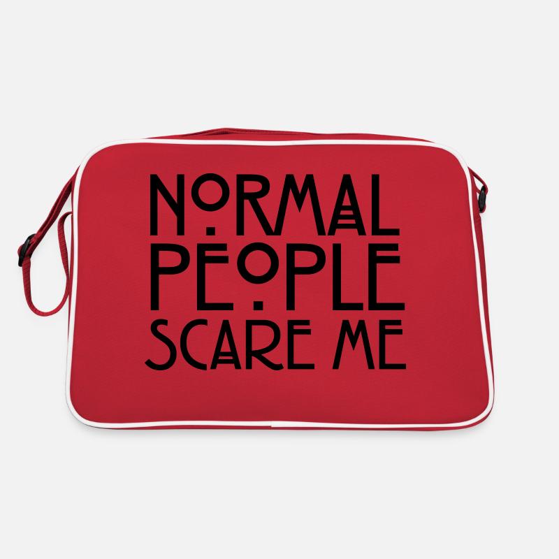 Normal People Scare Me - Retro Tasche - Rot/Weiß
