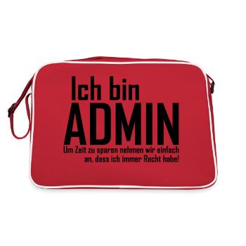admin - Retro Tasche - Rot/Weiß - Hinten