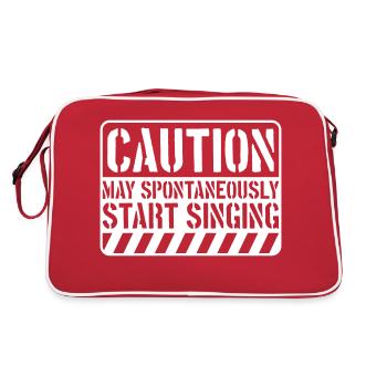 may spontaneously start singing - Retro Tasche - Rot/Weiß - Hinten