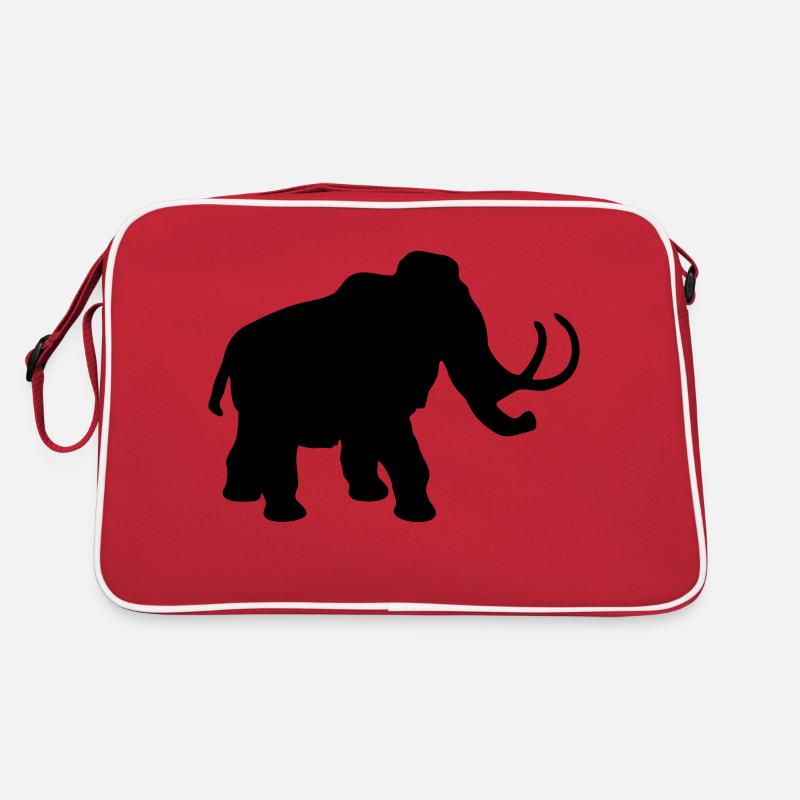 mammoth dinosaur animal - Retro Tasche - Rot/Weiß