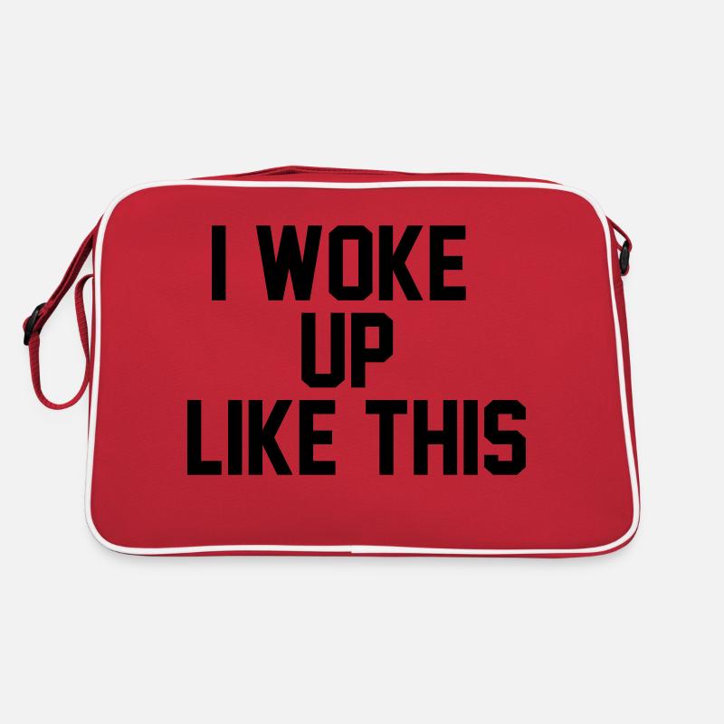 I woke up like this - Retro Tasche - Rot/Weiß