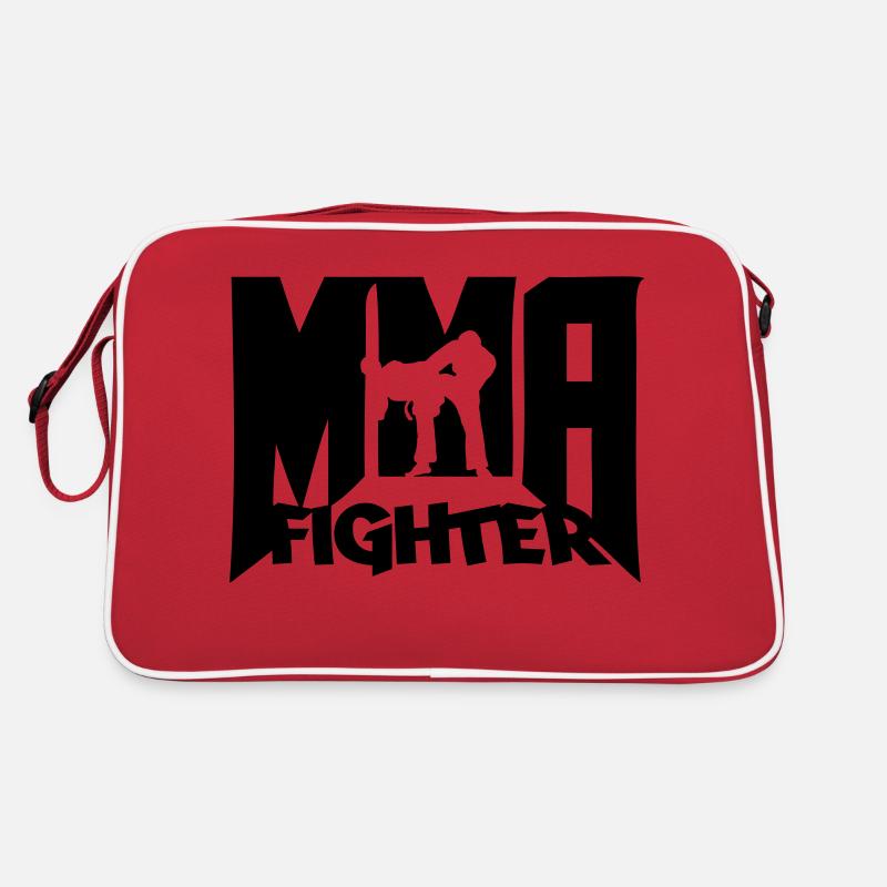 MMA Fighter Logo - Retro Tasche - Rot/Weiß