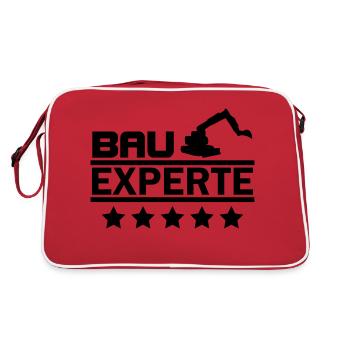 bau experte - Retro Tasche - Rot/Weiß - Hinten