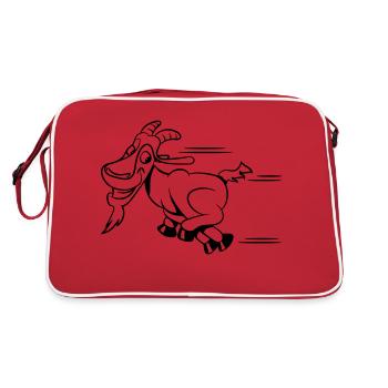 Running goat - Retro Bag - red/white - Back