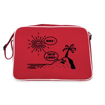 BEACH ! SUN OF A BEACH !(plage, été, vacances)flex - Sac Retro - rouge/blanc - Dos