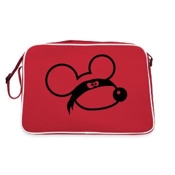Mouse Evil Robber Ninja Raid Thief Cloth Eyes - Retro Bag - red/white - Back
