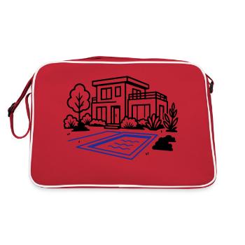 Maison Villa Construction de maison - Sac Retro - rouge/blanc - Dos