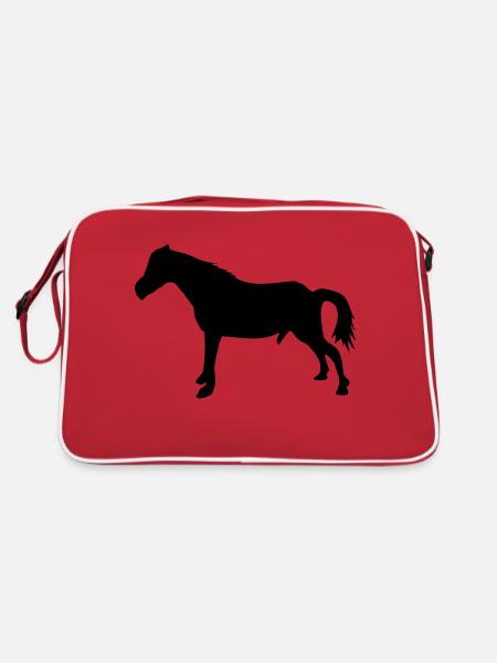 pferd_mit_ - Retro Tasche - Rot/Weiß - Hinten