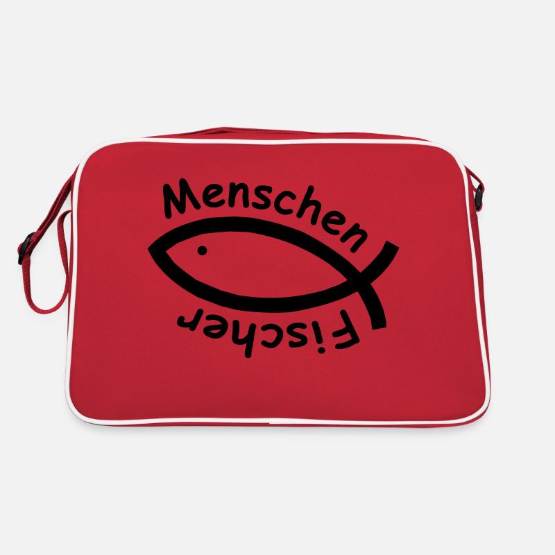 Menschenfischer - Retro Tasche - Rot/Weiß