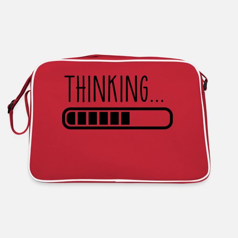 loading laden thinking denken - Retro Tasche - Rot/Weiß