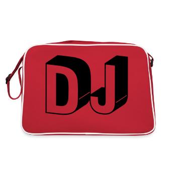 DJ - Retro Tasche - Rot/Weiß - Hinten