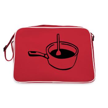 casserole cuisine cuillère chef - Sac Retro - rouge/blanc - Dos