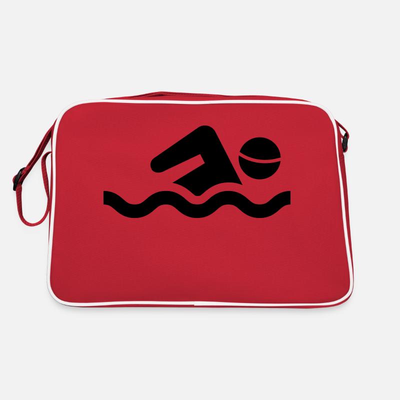 schwimmen - Retro Tasche - Rot/Weiß