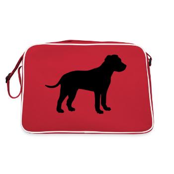 dog american staffordshire - Retro Tasche - Rot/Weiß - Hinten