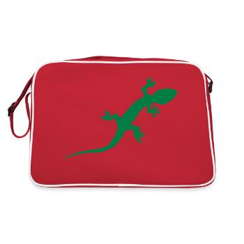 Gecko Echse - Retro Tasche - Rot/Weiß - Hinten