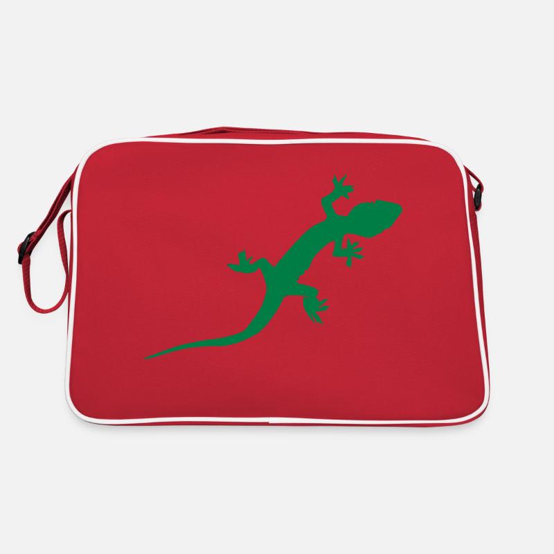 Gecko Echse - Retro Tasche - Rot/Weiß