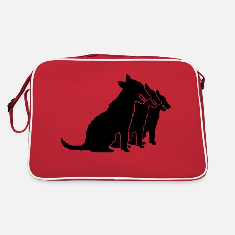 3 chiens assis équipe équipage trois amis silhouette Sac Retro
