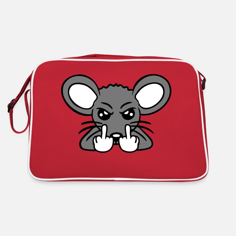 Maus Böse Wütend Frustriert Aggressiv Mittelfinger Retro Tasche