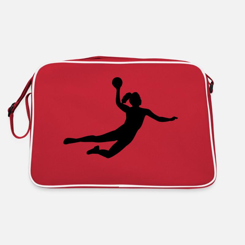 Handball Sprungwurf - Retro Tasche - Rot/Weiß