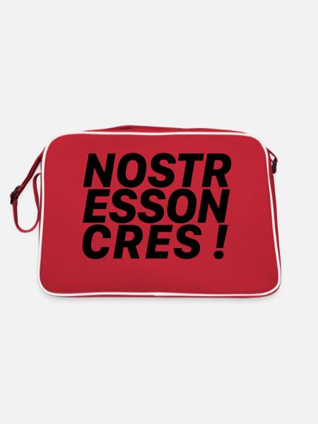 No Stress On Cres / block - Retro Tasche - Rot/Weiß - Hinten