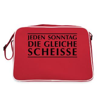 Chaque dimanche, la même merde - Sac Retro - rouge/blanc - Dos