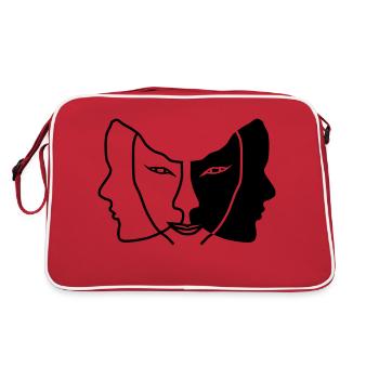 lumière sombre masque gemini - Sac Retro - rouge/blanc - Dos