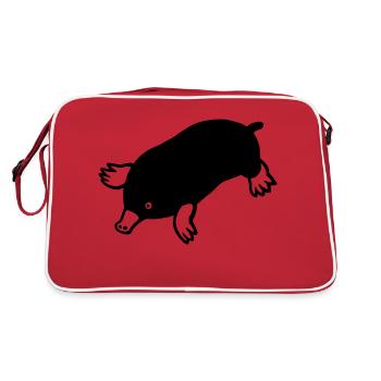 Maulwurf - Retro Tasche - Rot/Weiß - Hinten