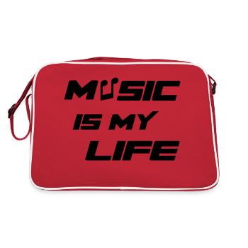 Music - Retro Tasche - Rot/Weiß - Hinten