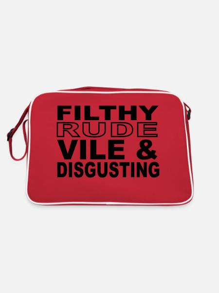 Filthy, Rude, Vile & Disgusting - Retro Bag - red/white - Back
