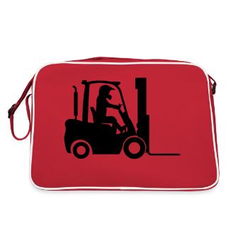 Stapler Gabelstapler - Retro Tasche - Rot/Weiß - Hinten