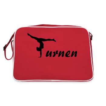 Turnen, Turnerin - Retro Tasche - Rot/Weiß - Hinten