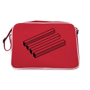 optical illusion - Retro Bag - red/white - Back