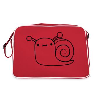 Cute little snail - Retro Bag - red/white - Back