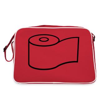 Logo Toilet Paper Roll Design - Retro Bag - red/white - Back