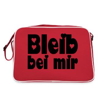bleib bei mir - Retro Tasche - Rot/Weiß - Hinten