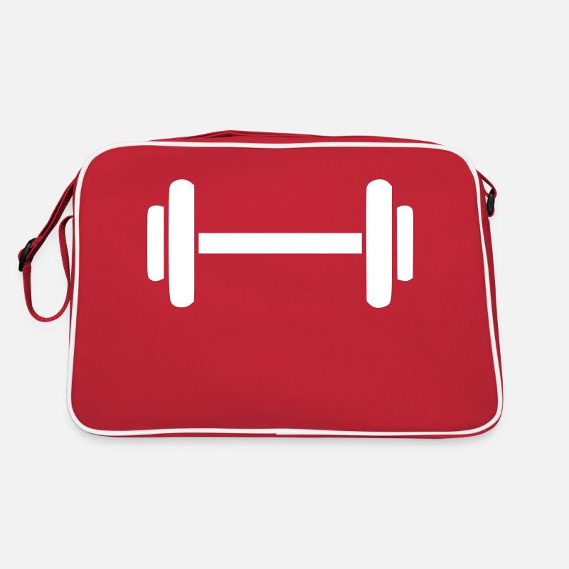 Krafttraining Hantel Symbol Minimal Icon Vektor Retro Tasche